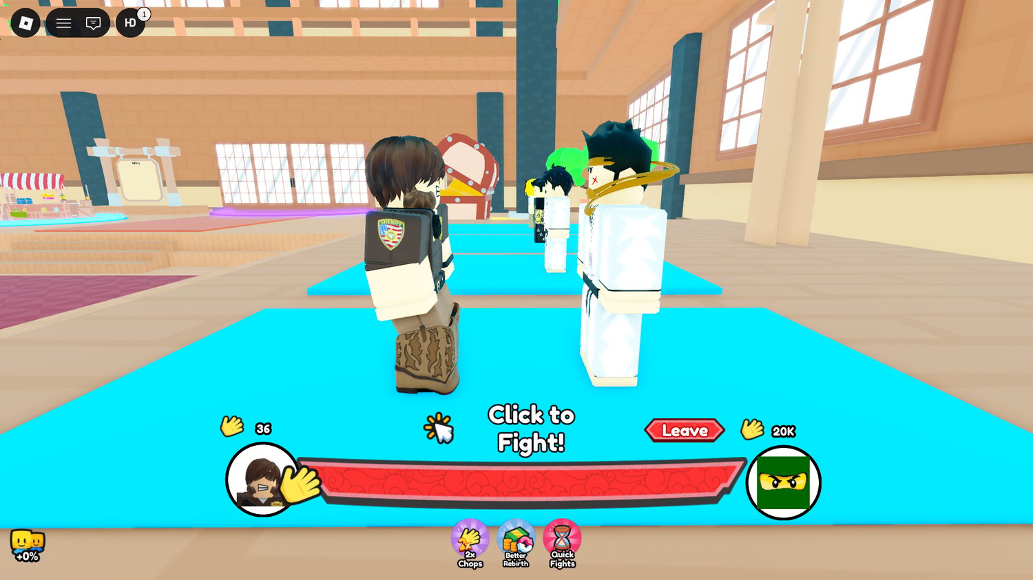 Combat and training zones designed for progression in Roblox