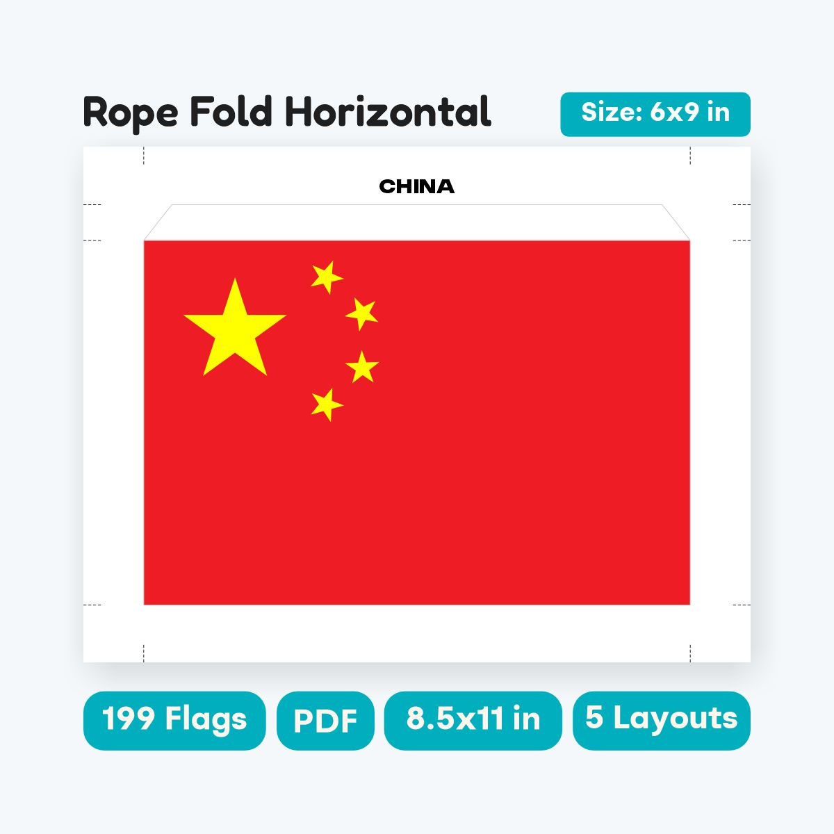 World Flags Rope Fold and Hole Punch Layout Printable - fizzia.store