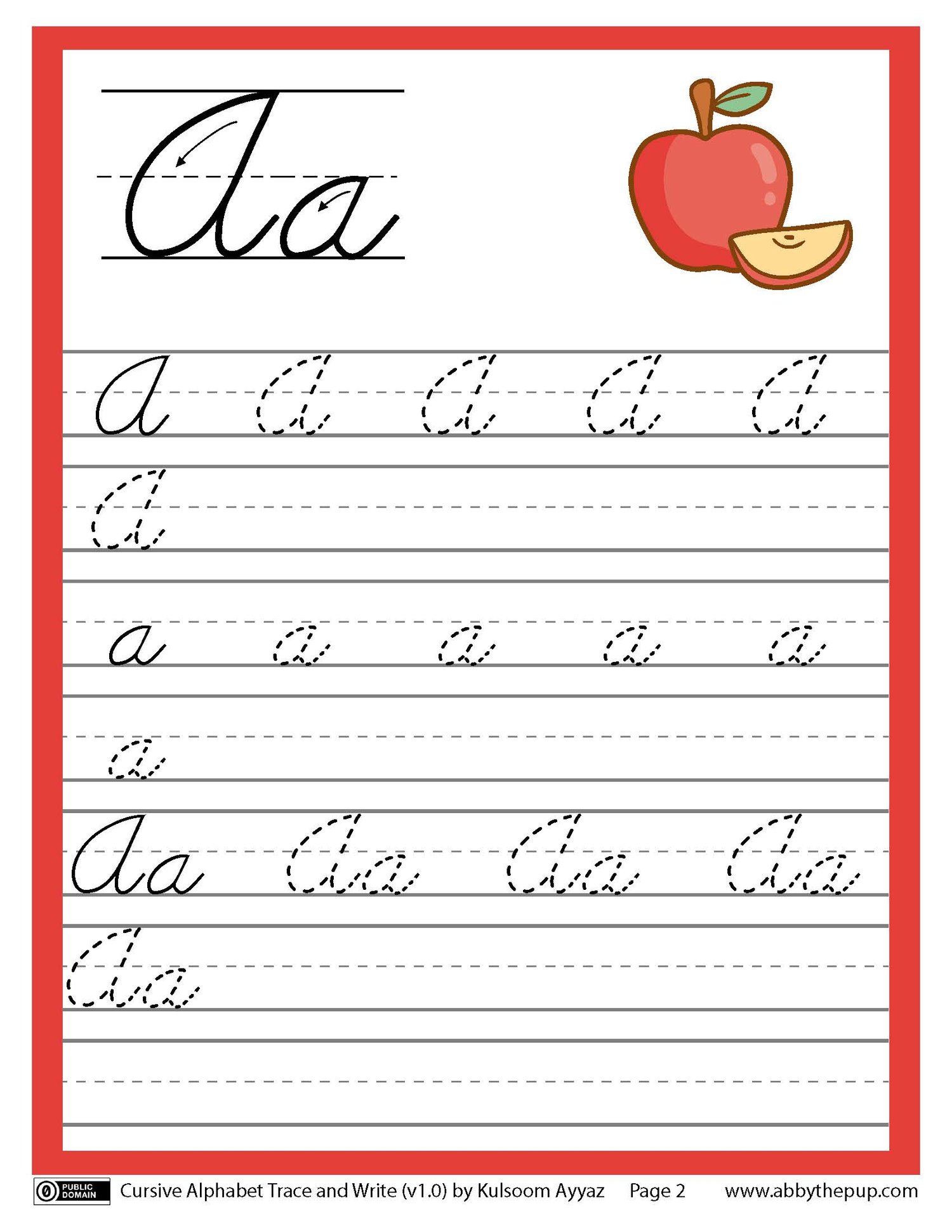 Cursive Alphabet Trace and Write
