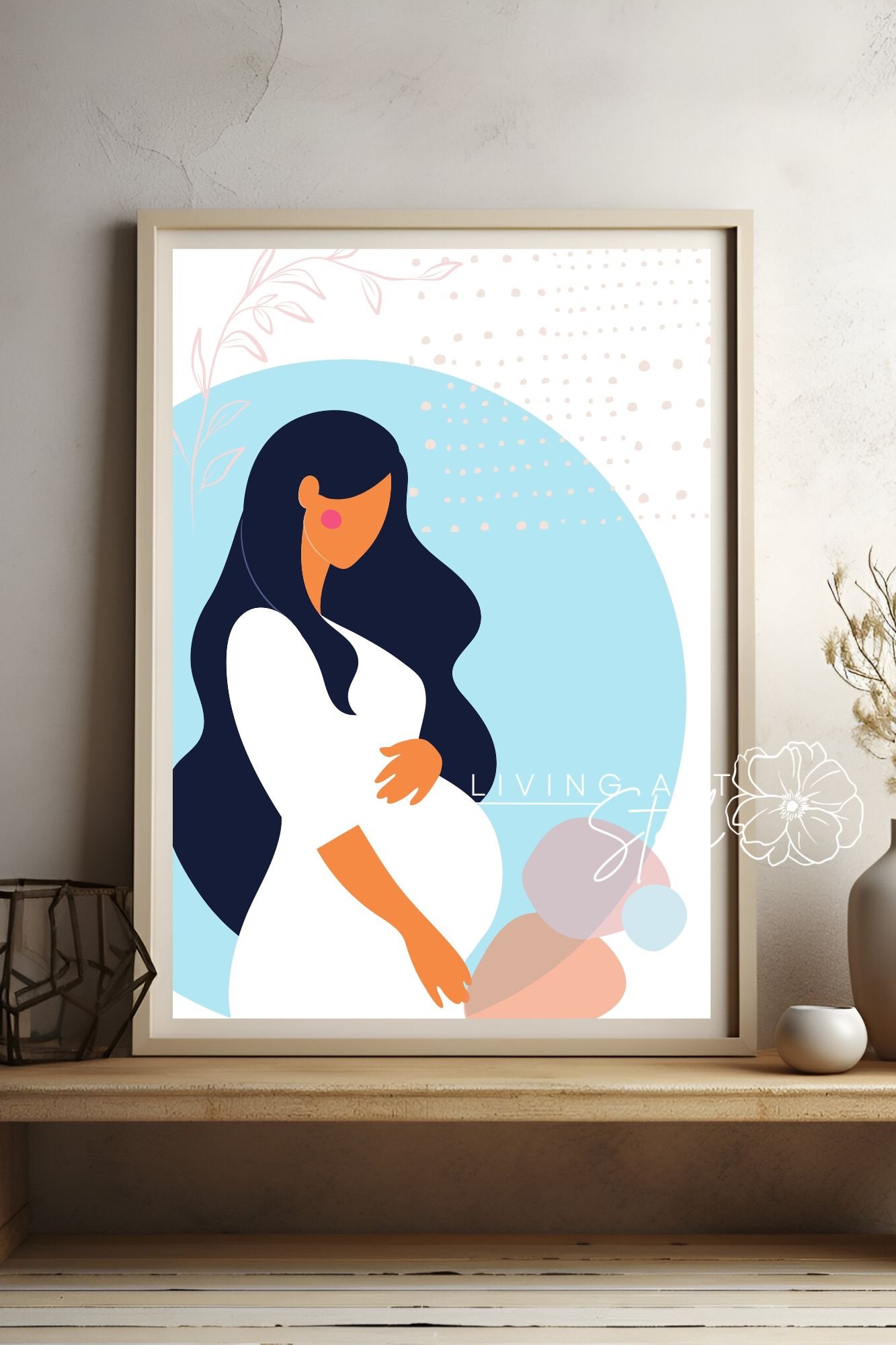 Pregnant woman printble wall art