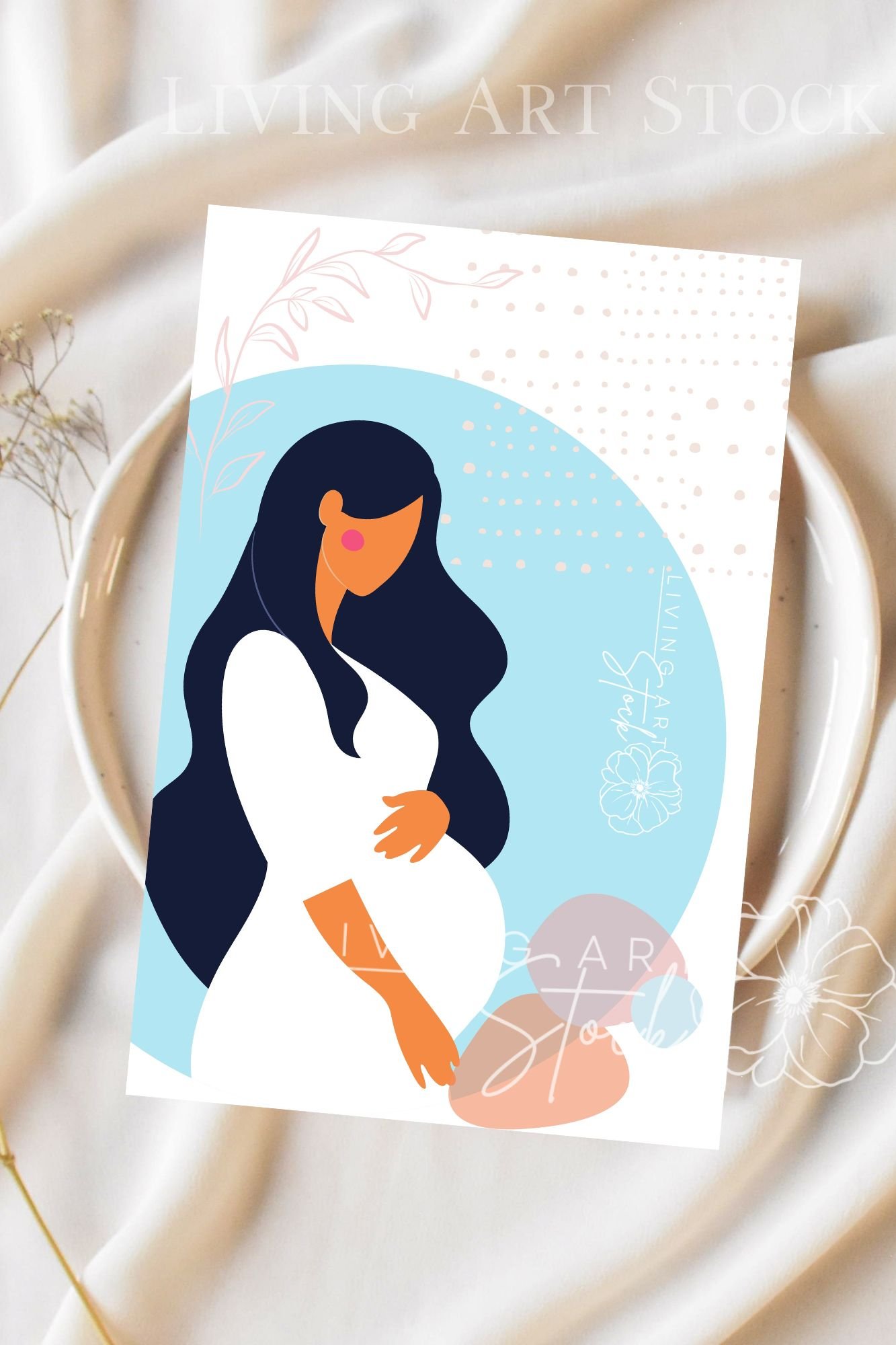 Pregnant woman printble baby shower invitations