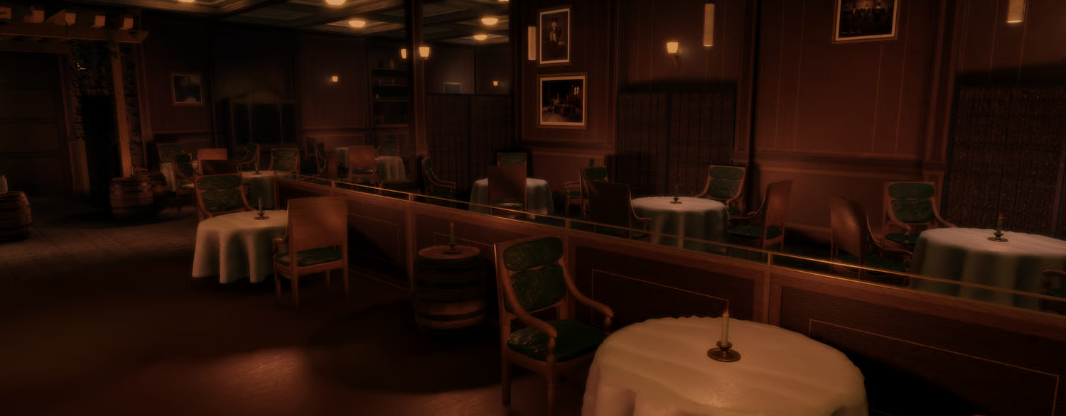 Private booth seating inside a detailed Roblox lounge