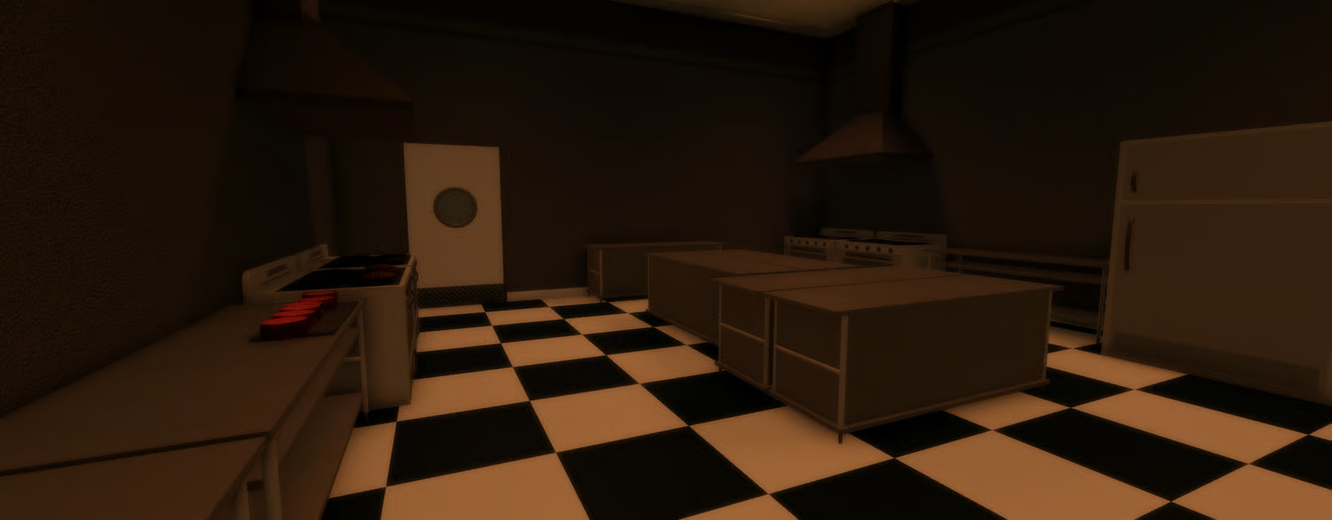 Wide interior view of an atmospheric Roblox nightclub