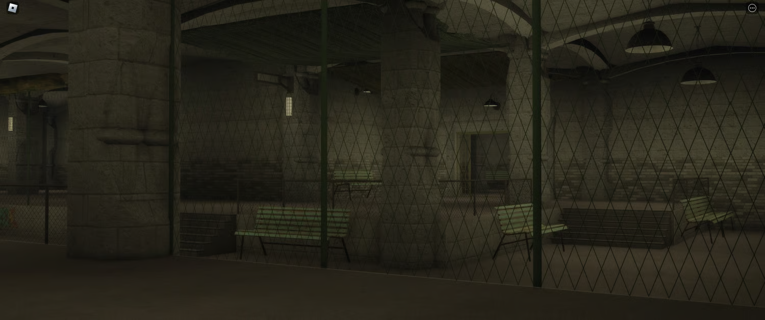 Underground Soviet-inspired corridors inside a Roblox SCP site