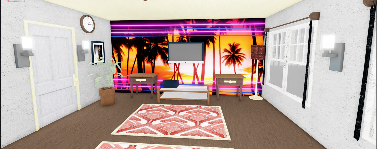 Bright lighting used across a large Roblox estate map