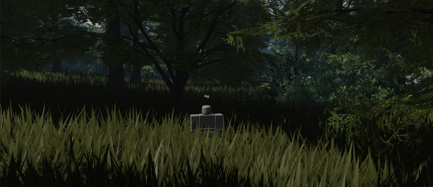 Detailed foliage placement in a massive Roblox environment