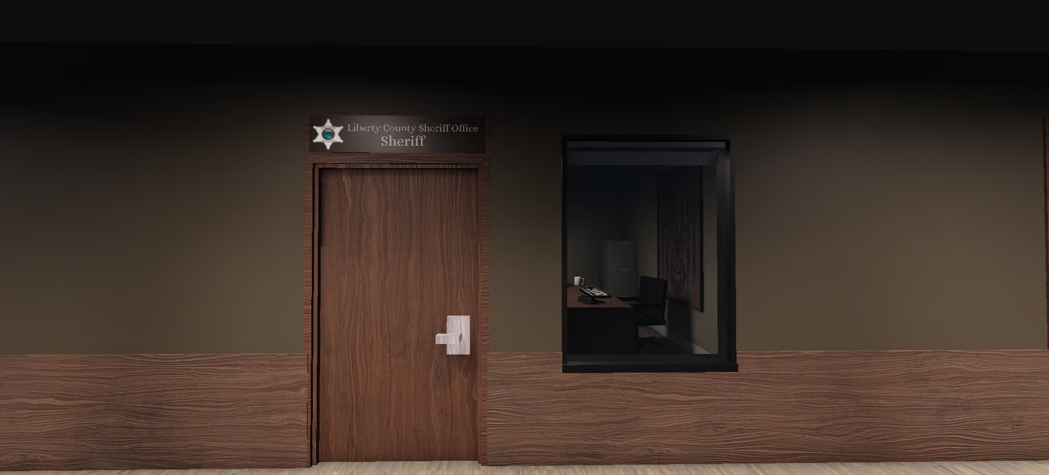 Wide view of a community center designed for roleplay in Roblox