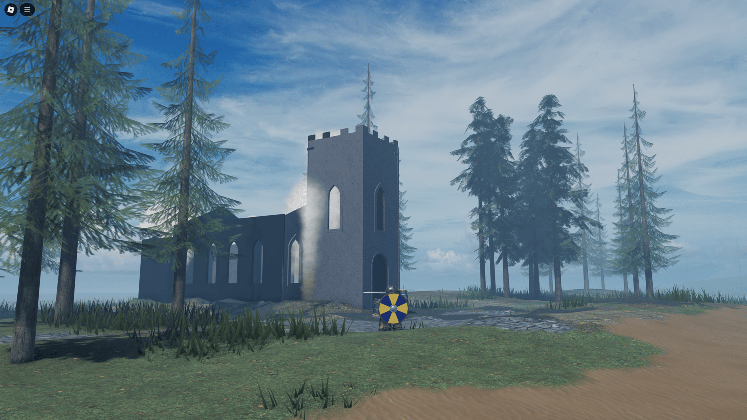 Forested landscape surrounding Viking settlement