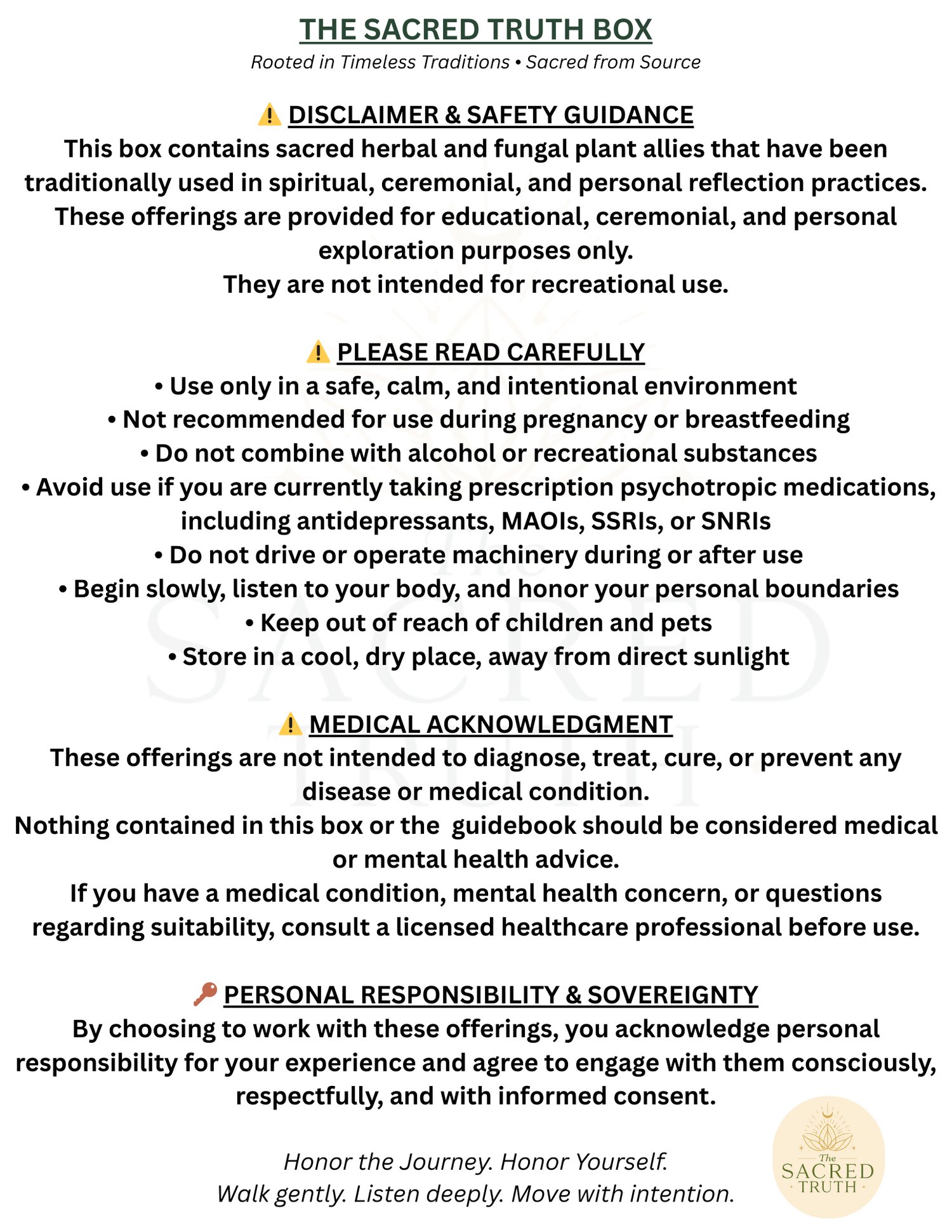 Intentional plant medicine experience