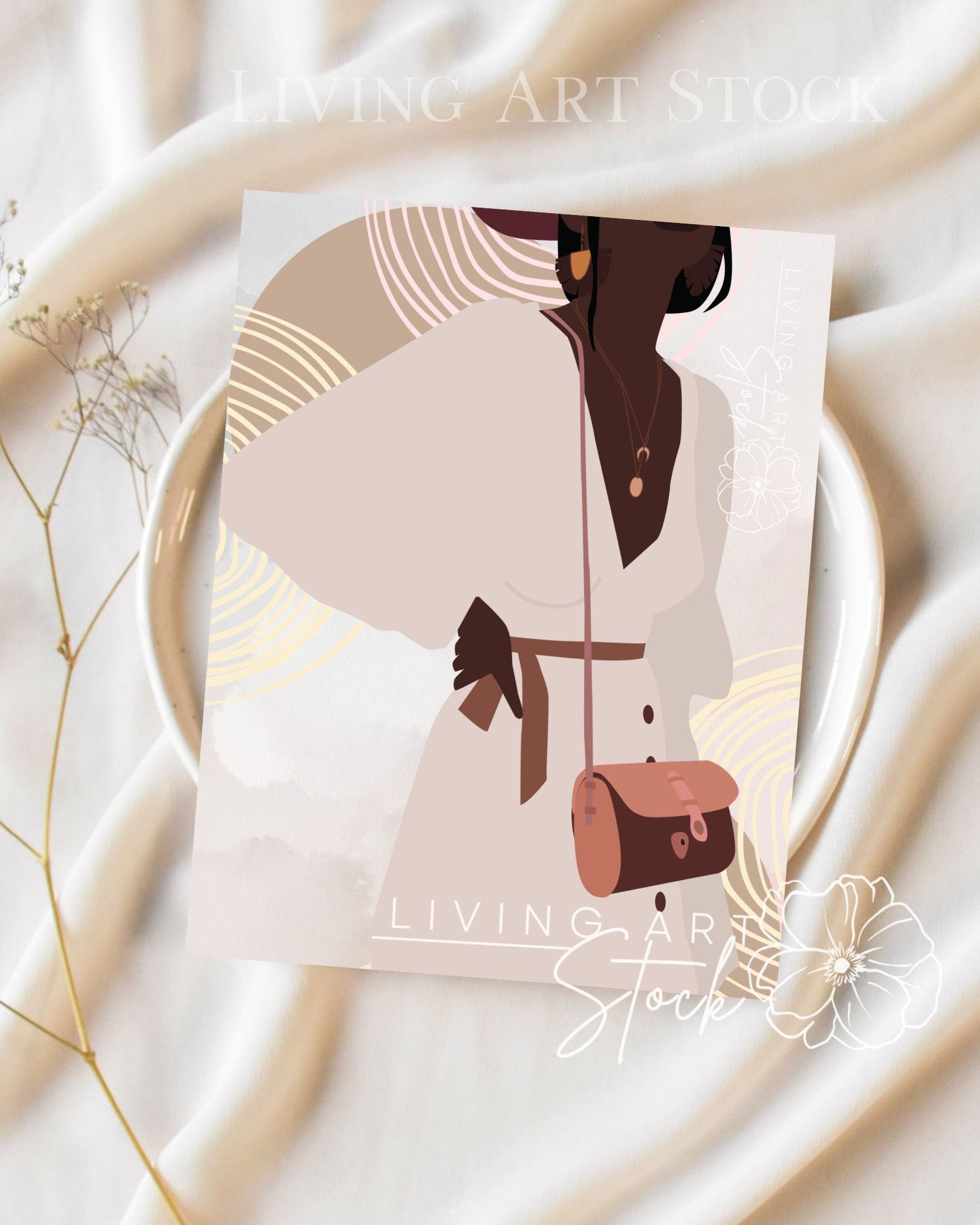 Black women printable stationery.