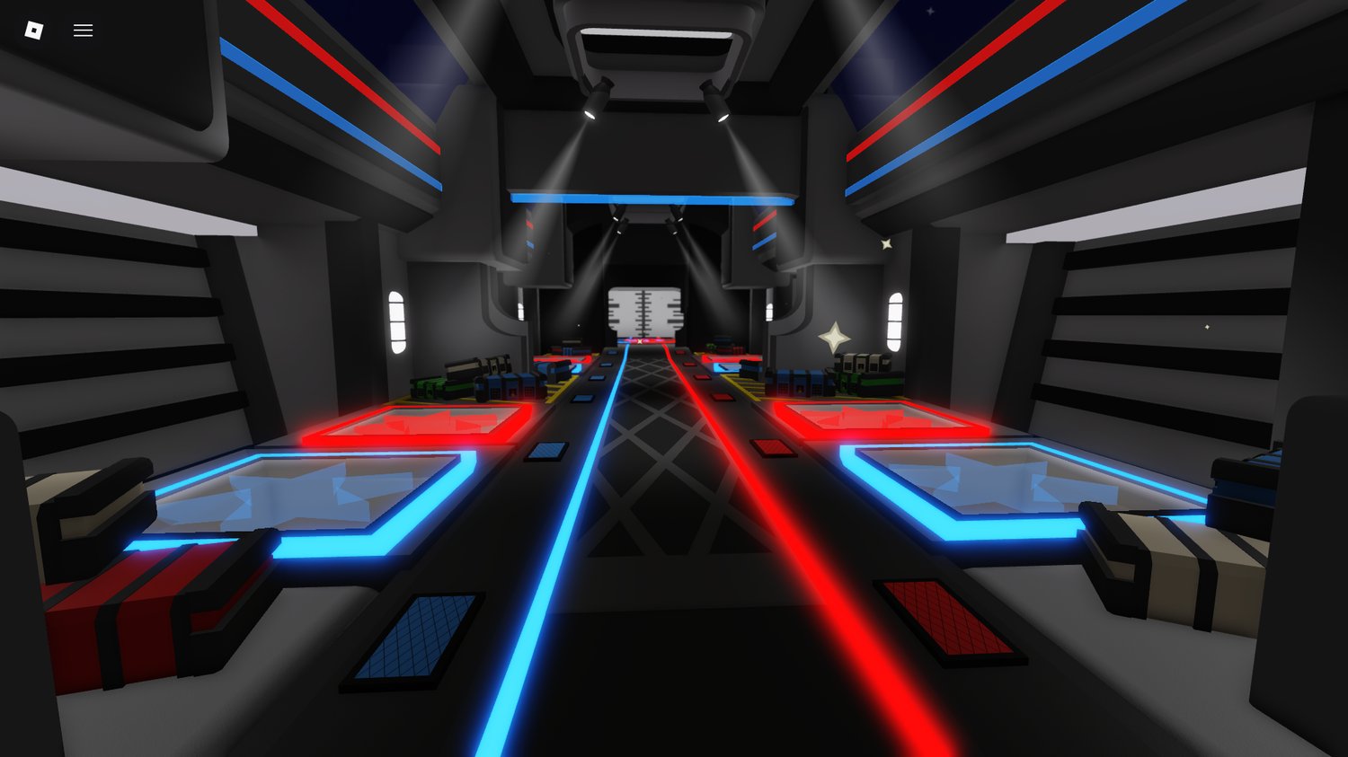 Competitive arena-style lobby interior in Roblox