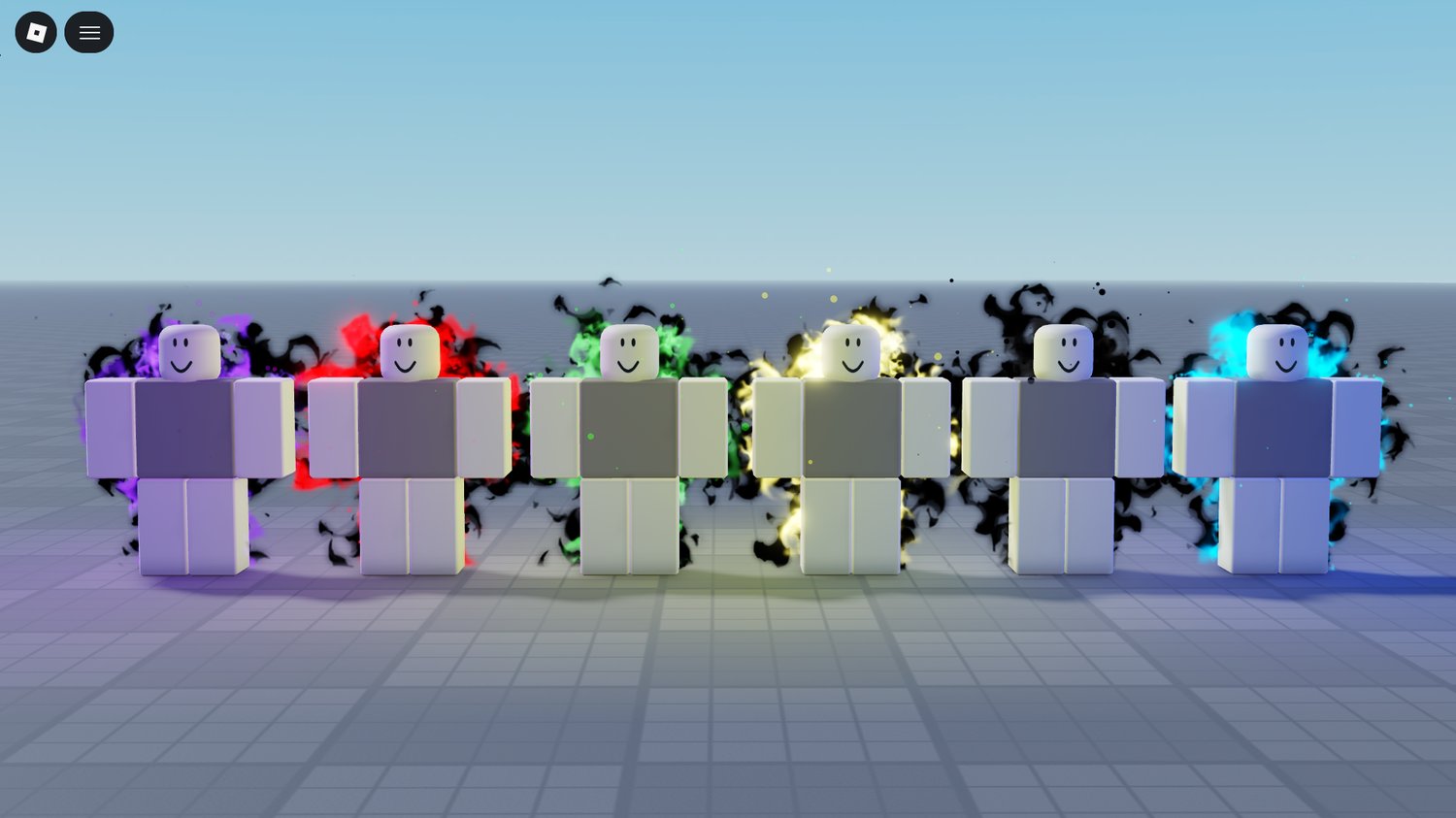 Swirling particle trail following Roblox character