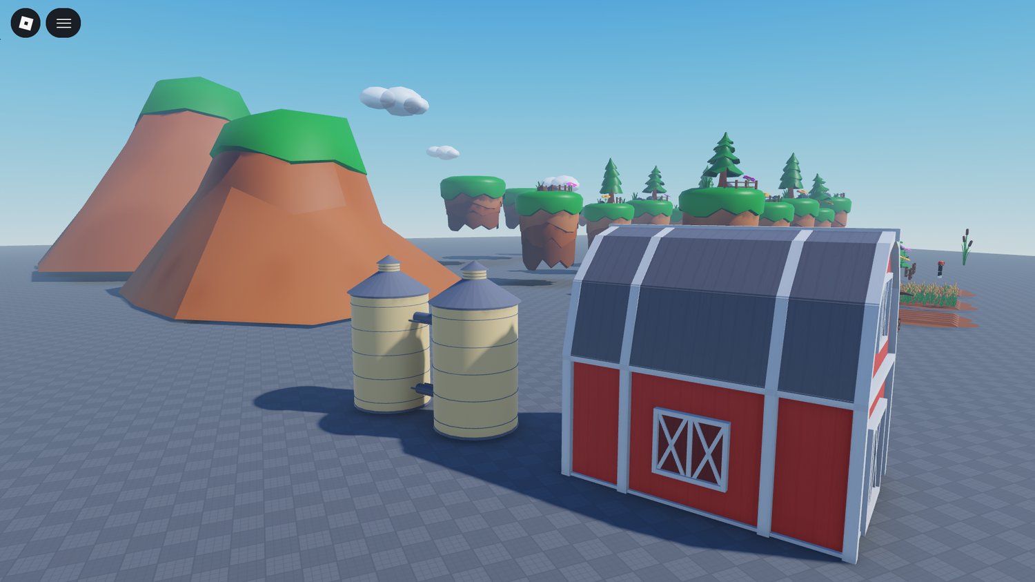 Fences and rocks integrated into countryside map in Roblox