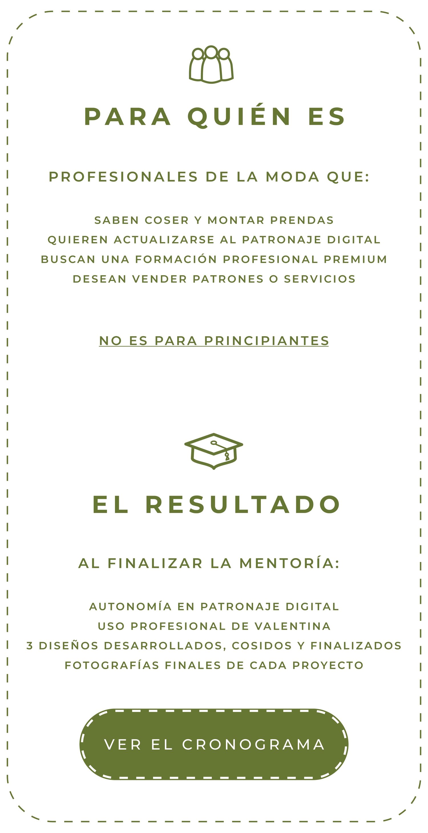 mentoría, patronaje, digital, certificación, inscripción, fechas, curso, acceso, limitado