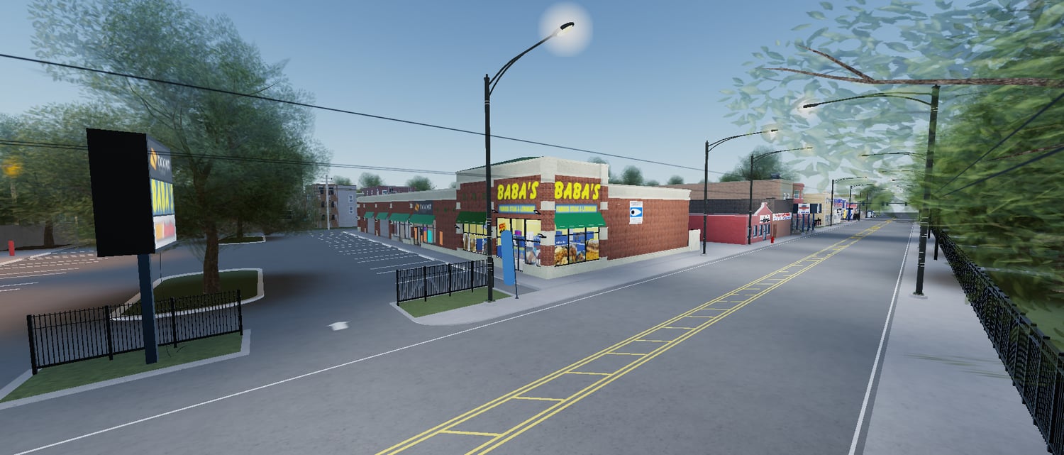 Detailed inner-city streets for roleplaying
