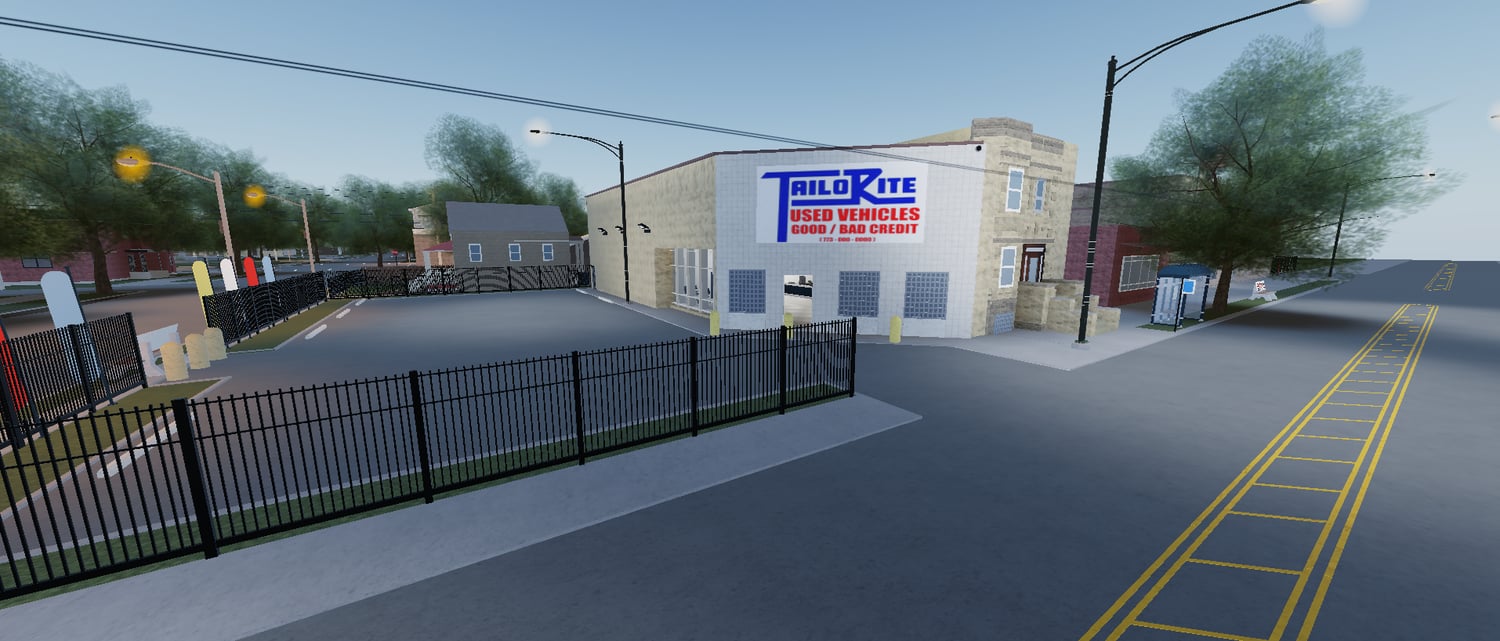 Large city street environment for Roblox RP