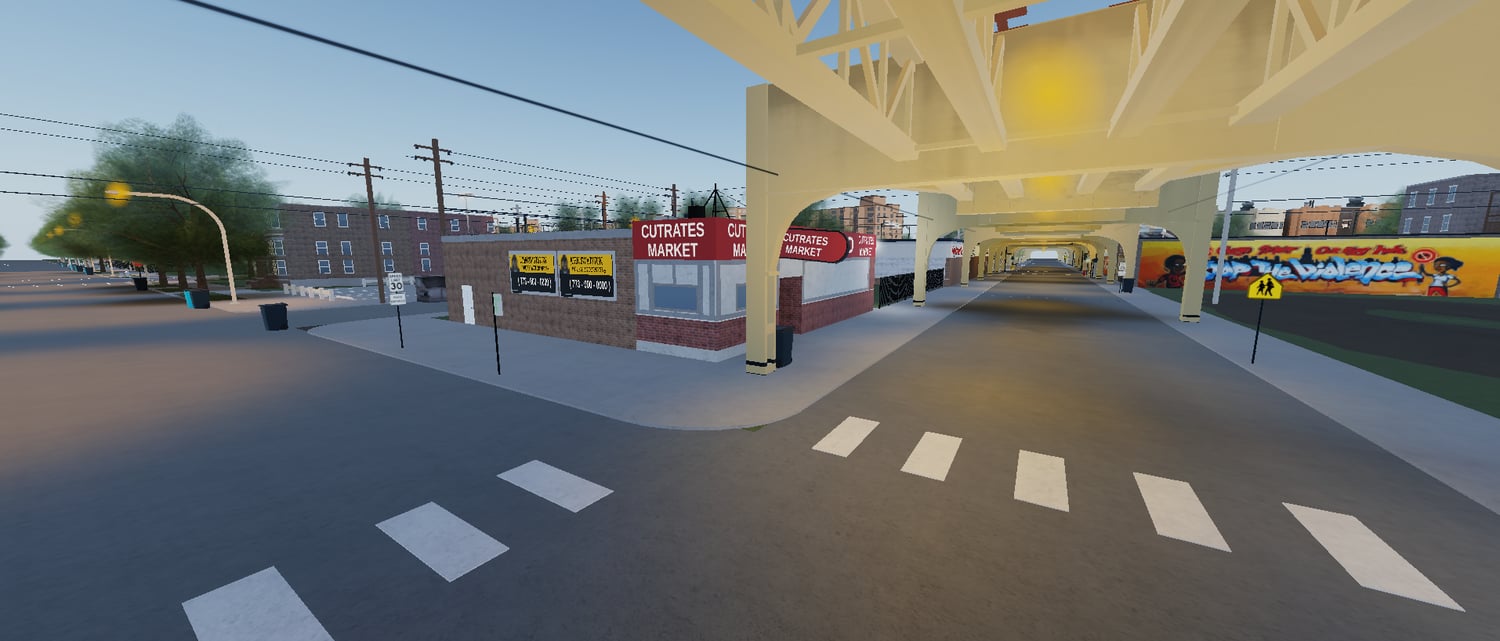 Street roleplay environment with buildings