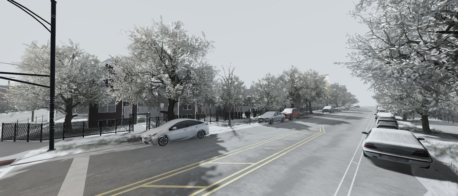 Urban alleyway in a Chicago hood winter environment Roblox