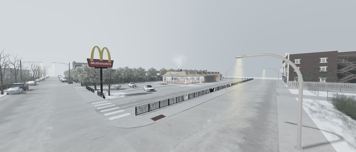Enterable building interior in snowy Chicago-inspired Roblox map