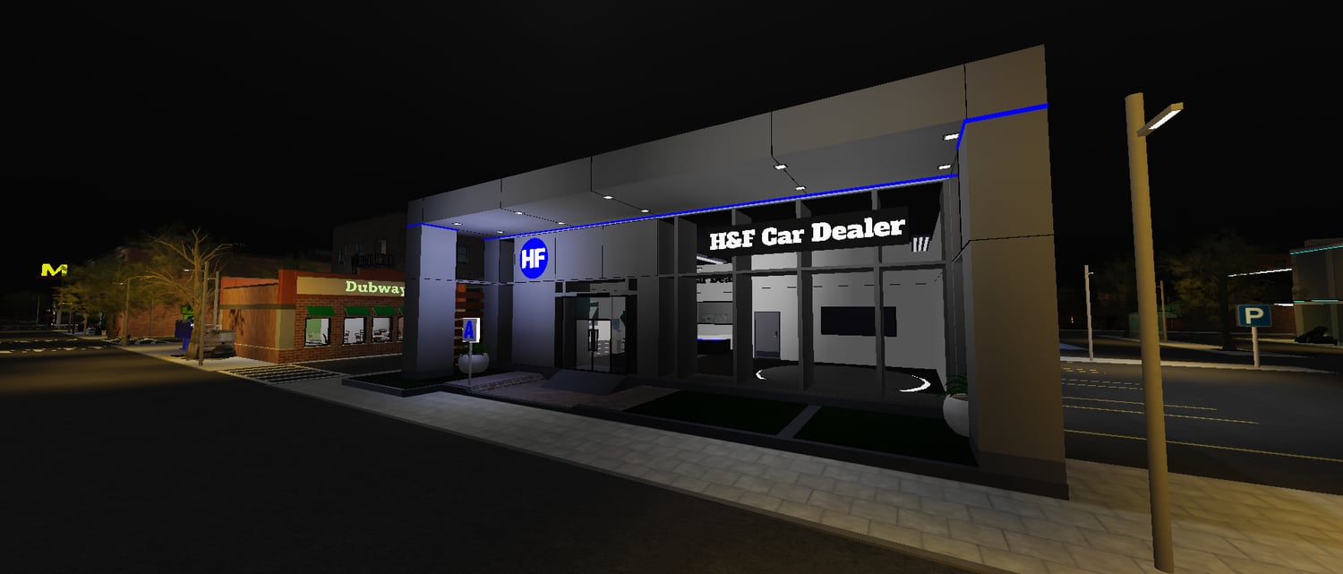 Urban alley at night inside American hood Roblox environment