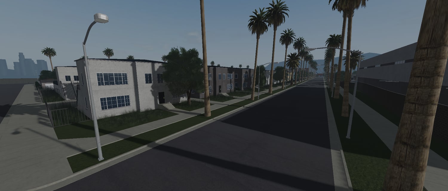 Large metropolitan environment with streets and buildings Roblox