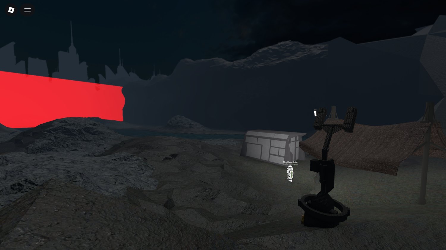 Enterable apartment buildings within a sci-fi Roblox city map