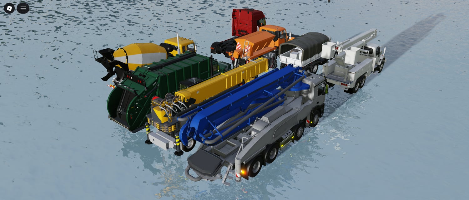 Interior cabin of a driveable trash truck in Roblox