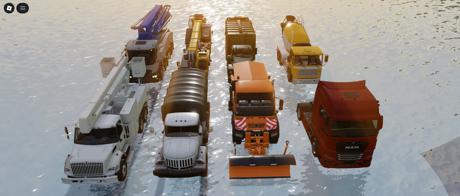 Close-up of construction truck machinery and details Roblox