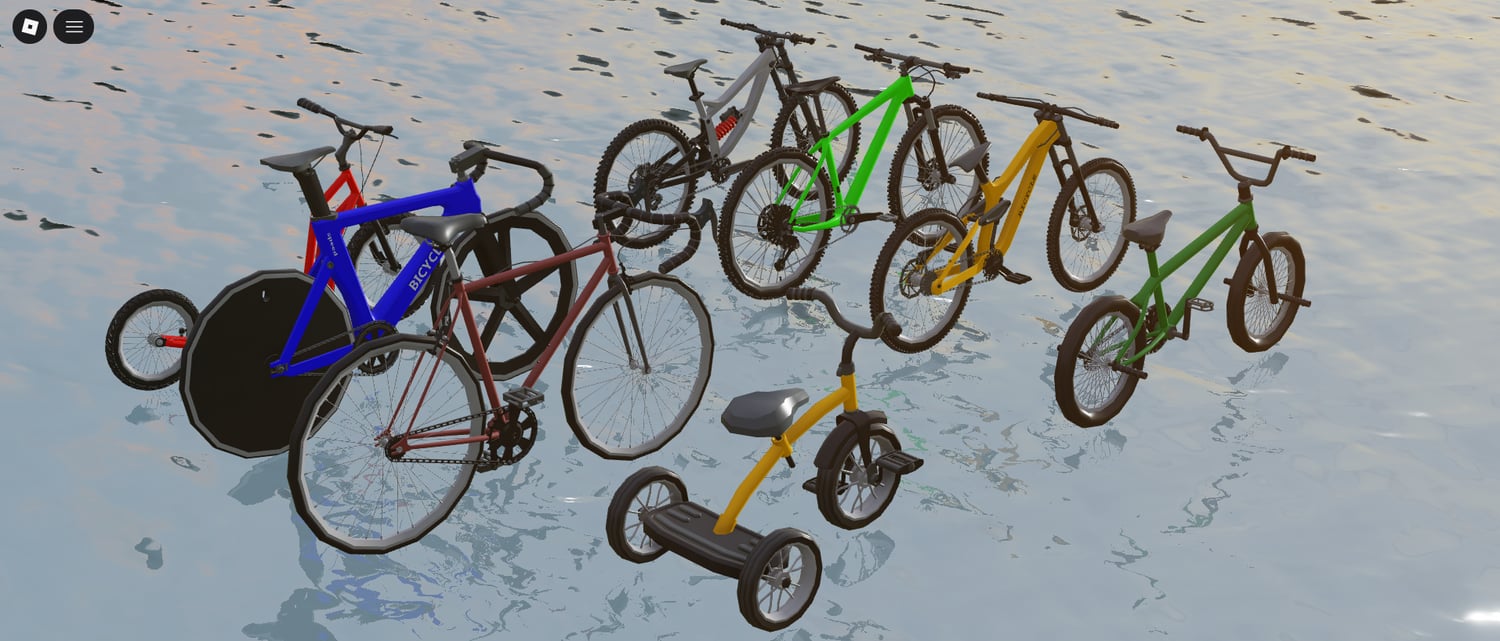 Urban street scene featuring multiple bikes Roblox