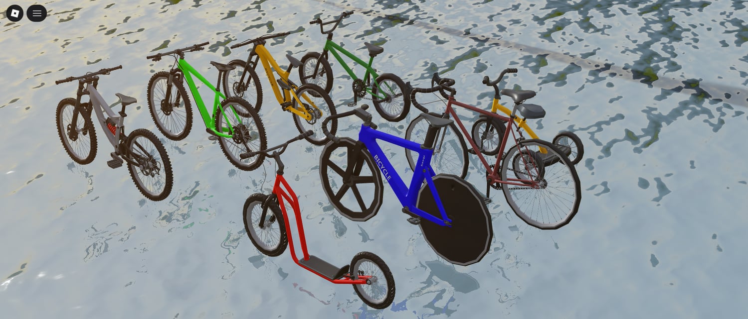 Side profile of sleek bike model in Roblox