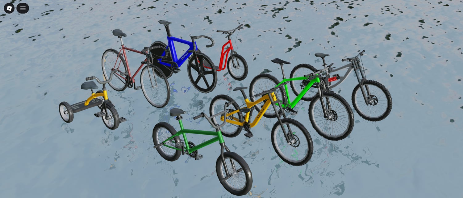 Close-up view of detailed motorcycle design in Roblox