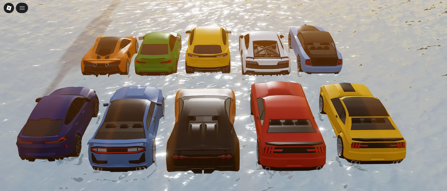 Detailed low-poly car exteriors in Roblox
