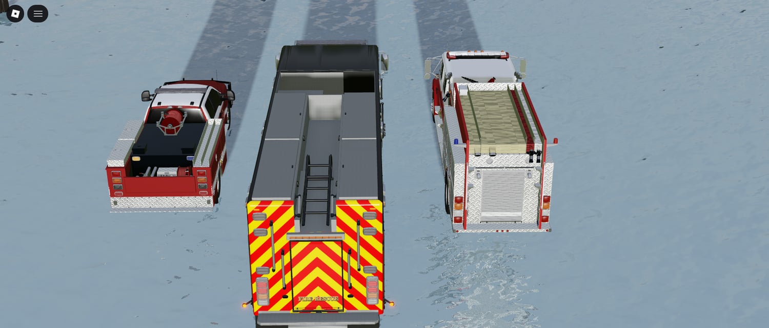 Emergency vehicles placed near buildings and roads Roblox
