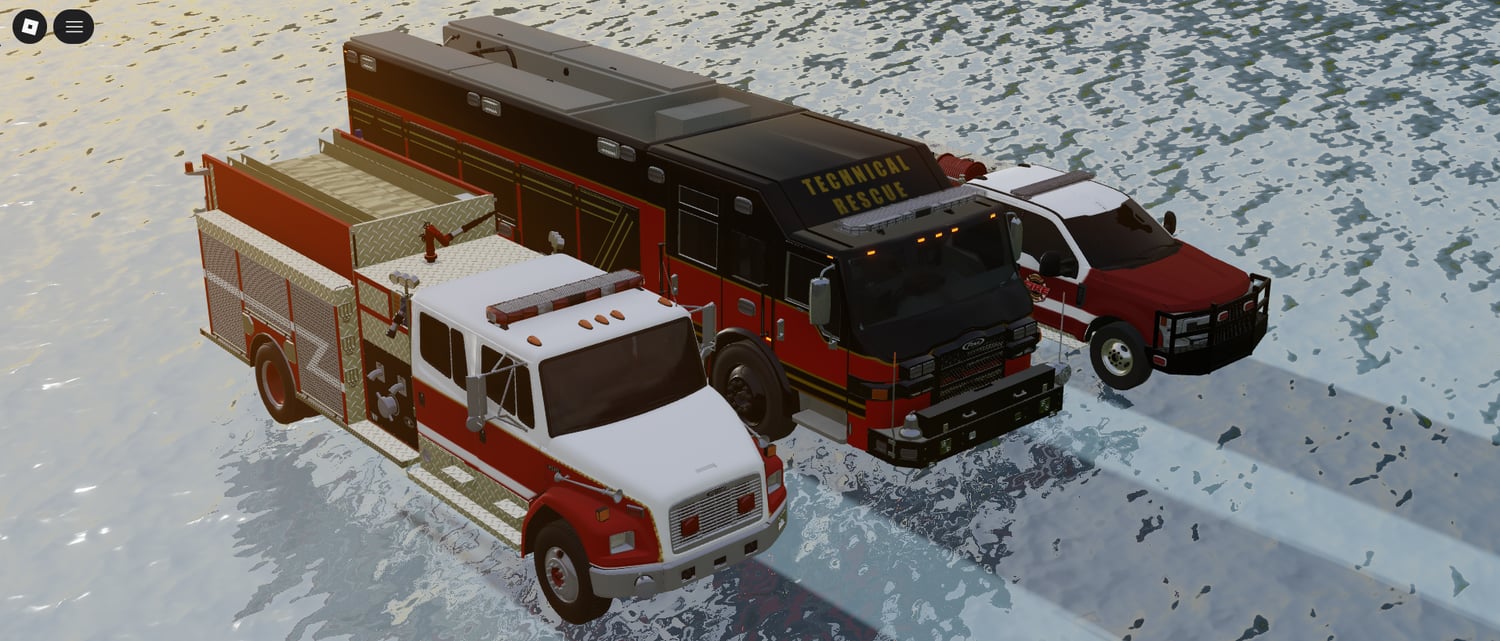 Detailed EMS truck exterior design in Roblox