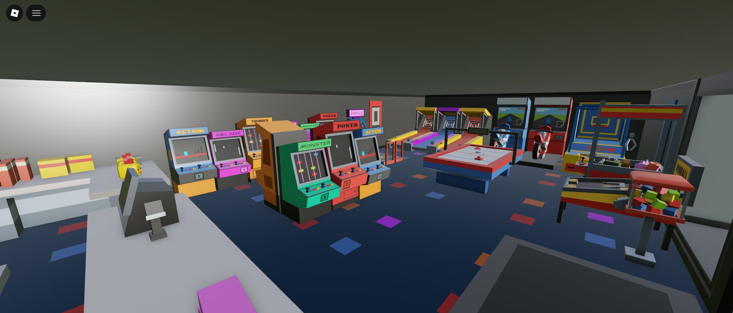 Shoppers walking through mall corridors Roblox