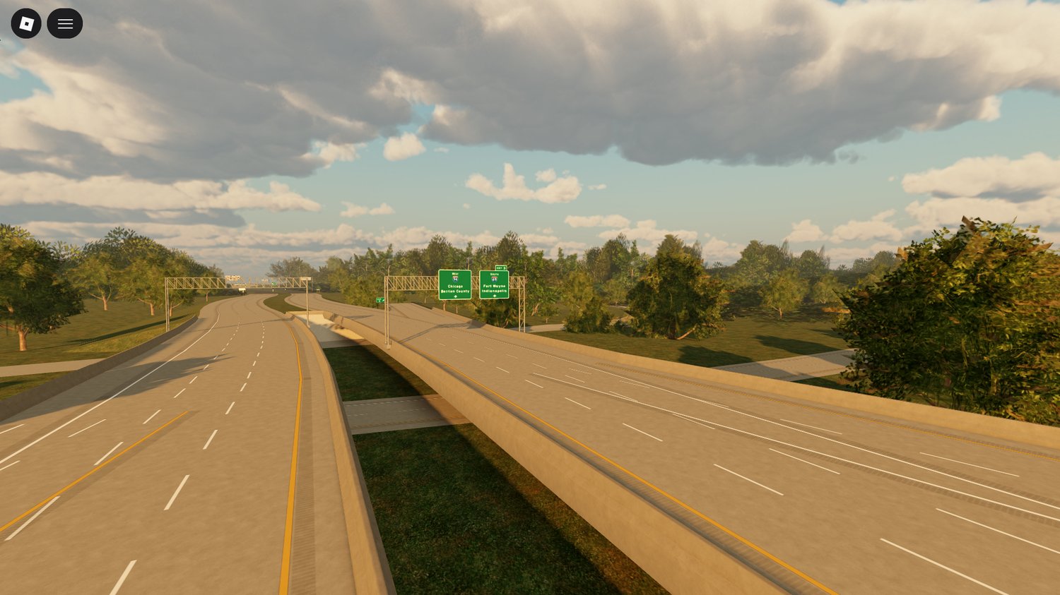 Scenic lakes and rural roads across Michigan Roblox