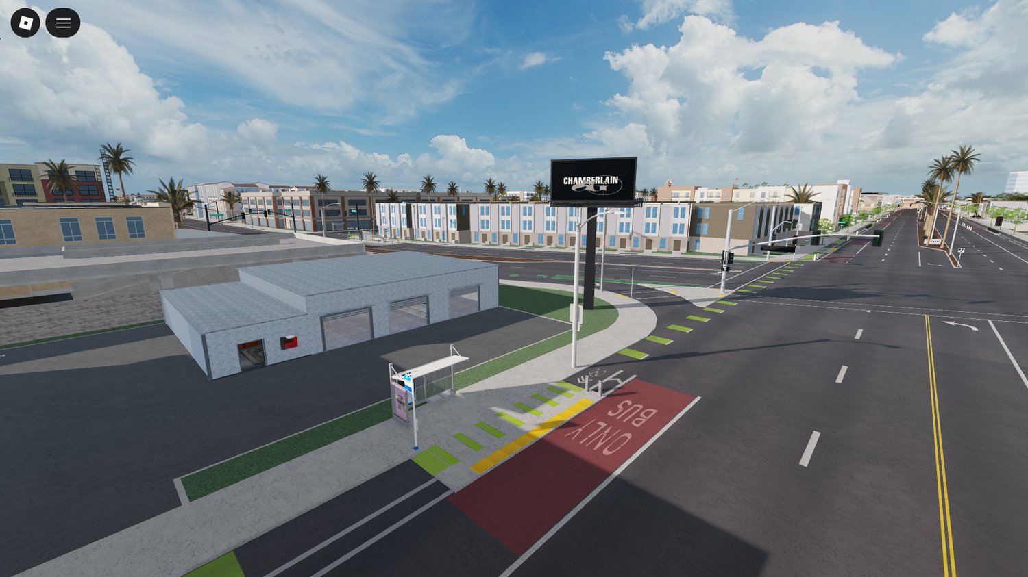 City park and pedestrian areas in Keystone City Roblox
