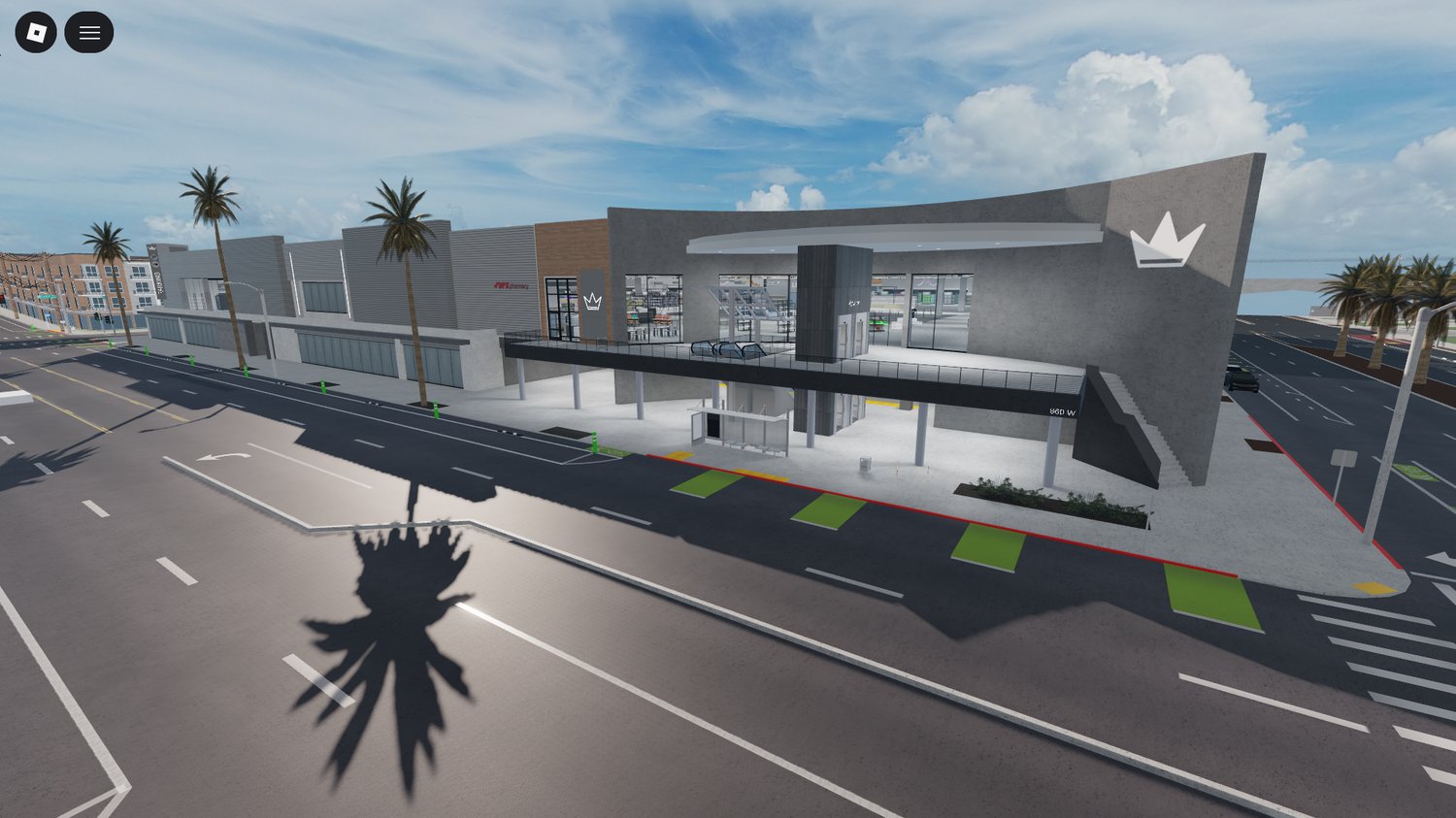 Roblox city streets bustling with detailed buildings