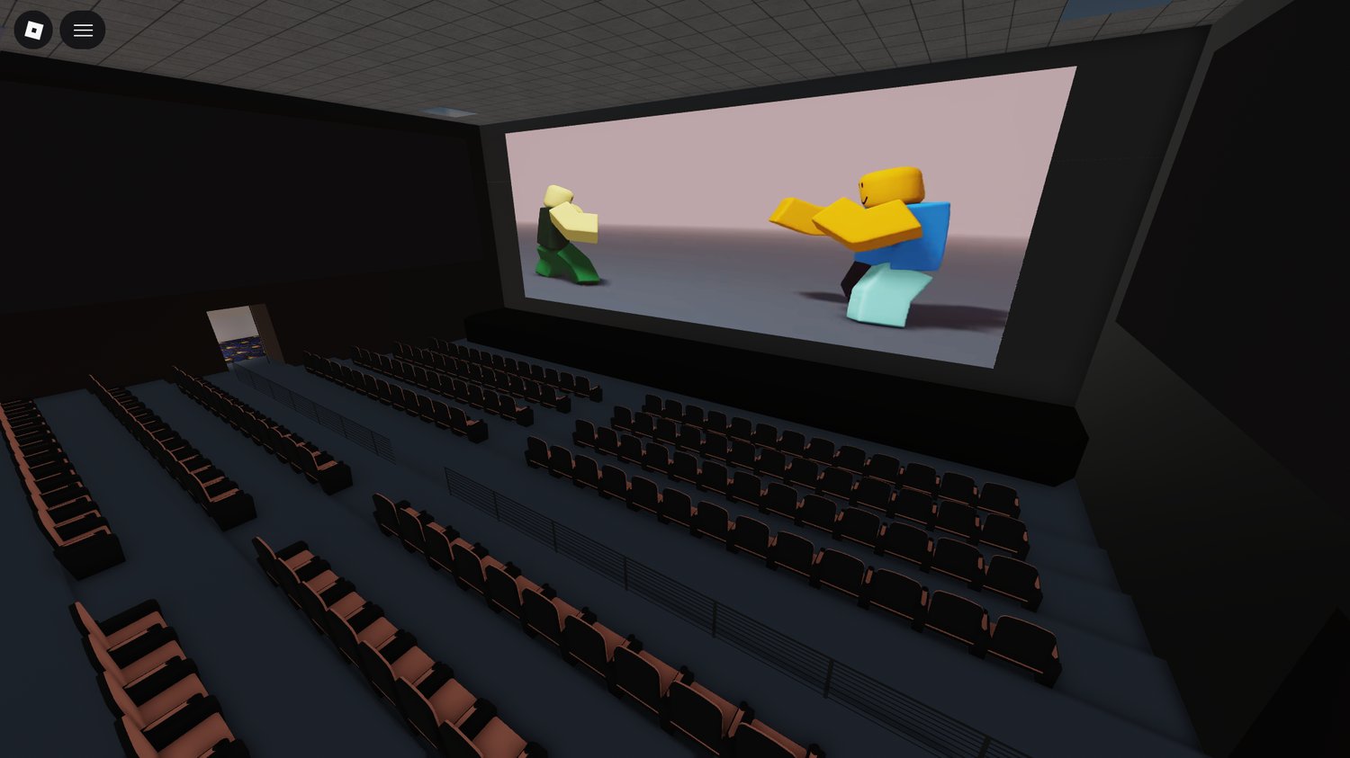 Multiple points of interest including mall and cinema in Roblox