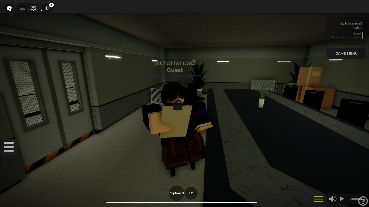 Corridors and security checkpoints in SCP Roblox map