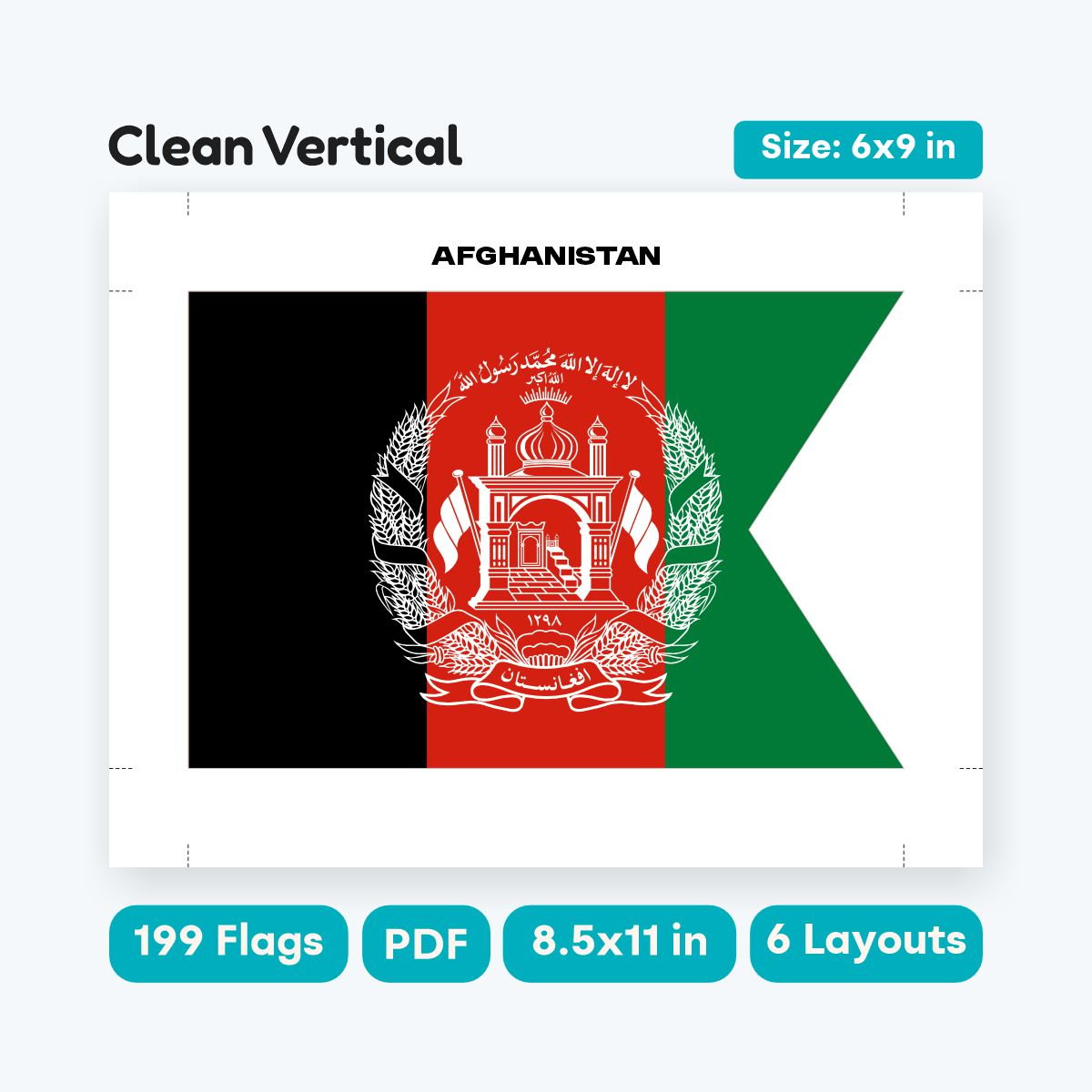 Swallowtail World Flags Garland Clean Layout PDF - fizzia.store