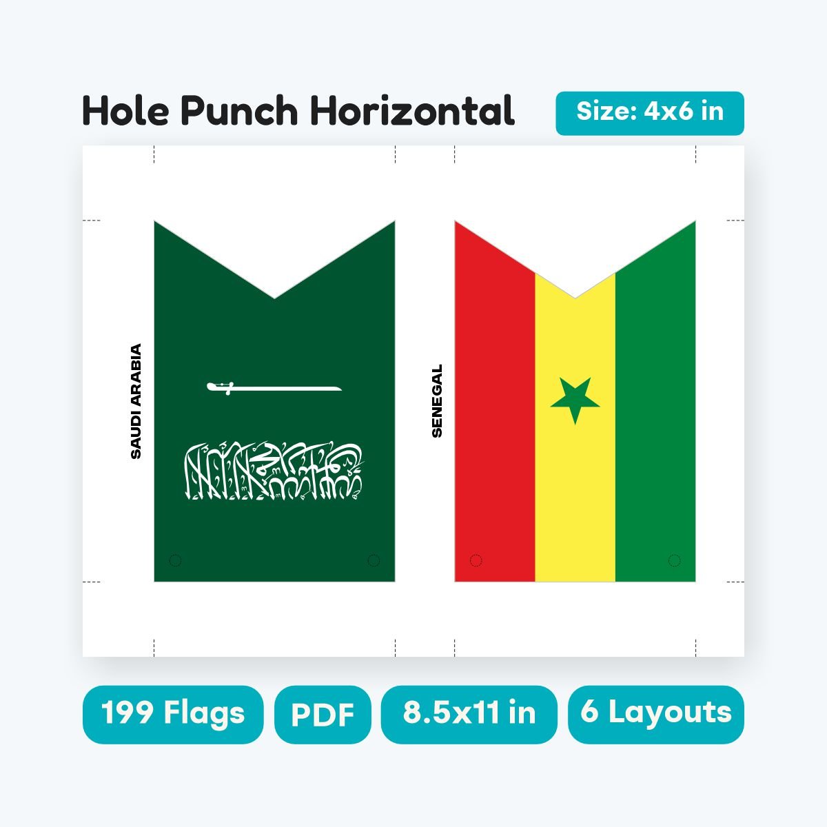 Swallowtail World Flags Garland Hole Punch Layout - fizzia.store