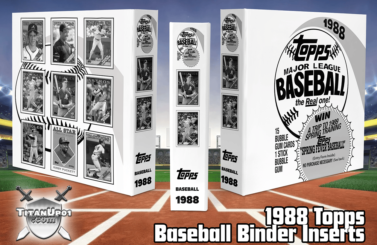 1988 Topps Baseball Cards Binder Inserts
