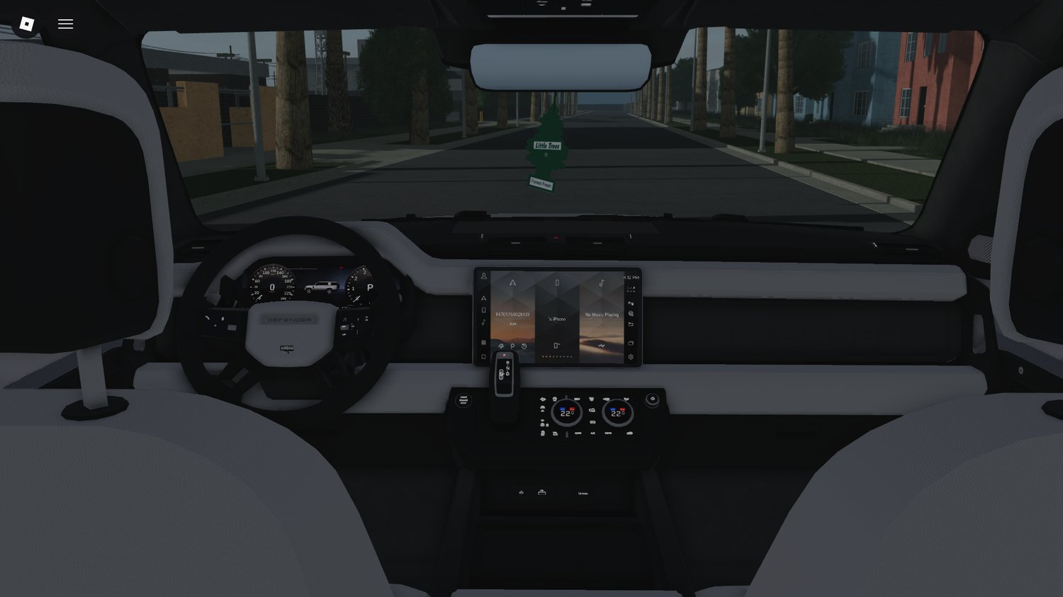 2025 Land Rover Defender displayed in a Roblox urban environment