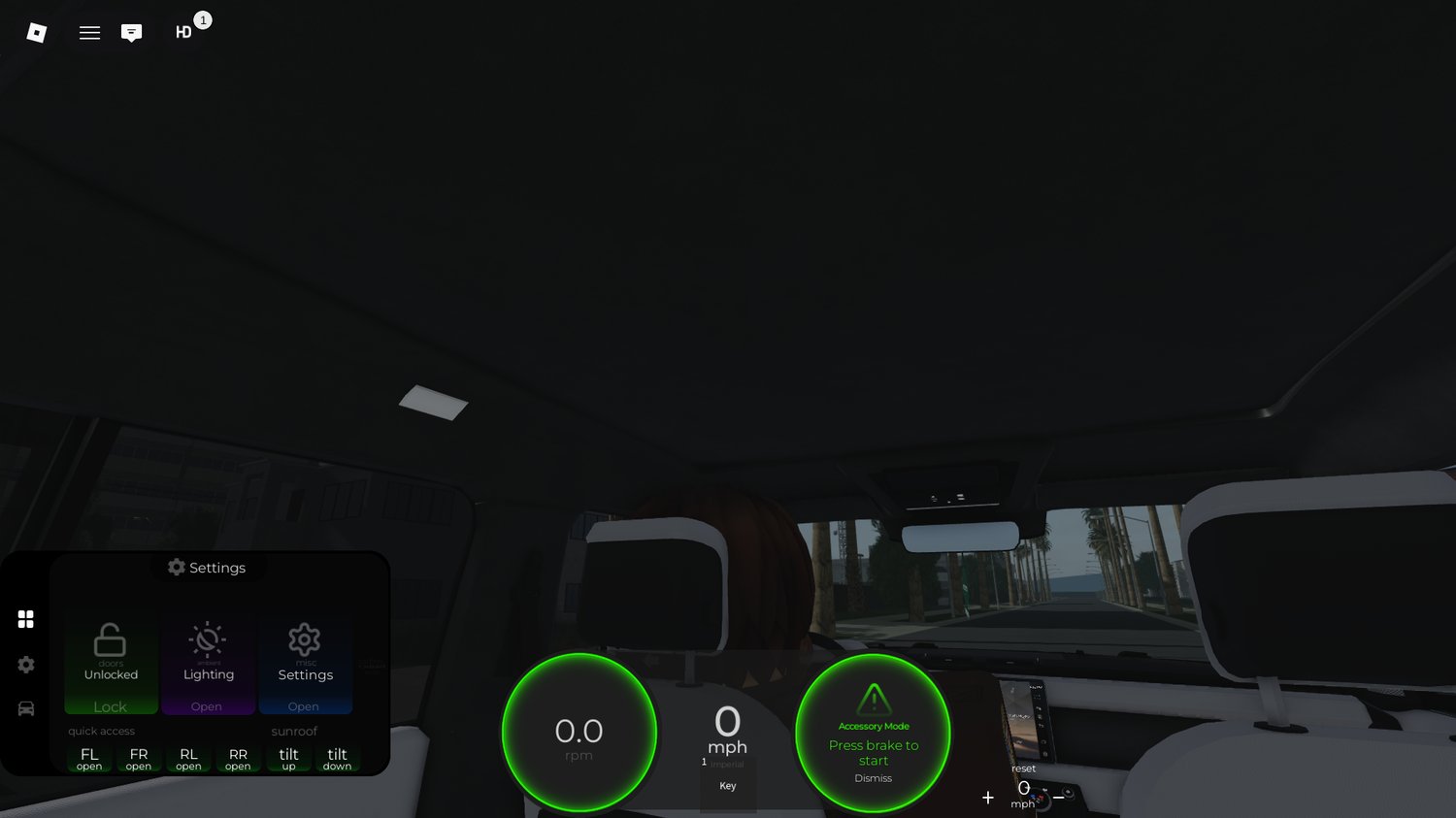 Front exterior view of the Land Rover Defender Roblox vehicle