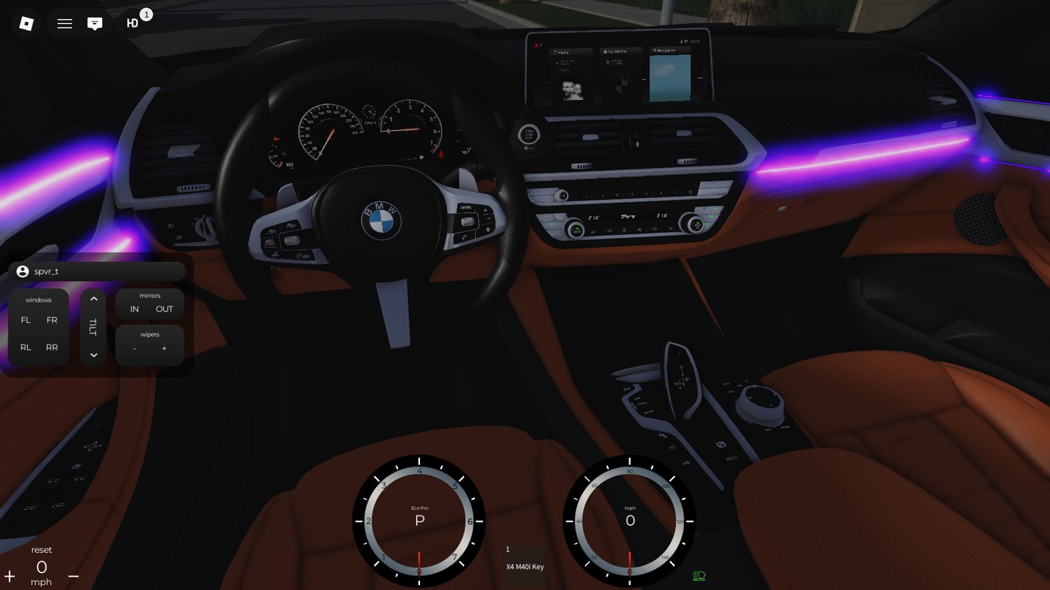 2017 BMW X4 M40i parked in a modern Roblox city