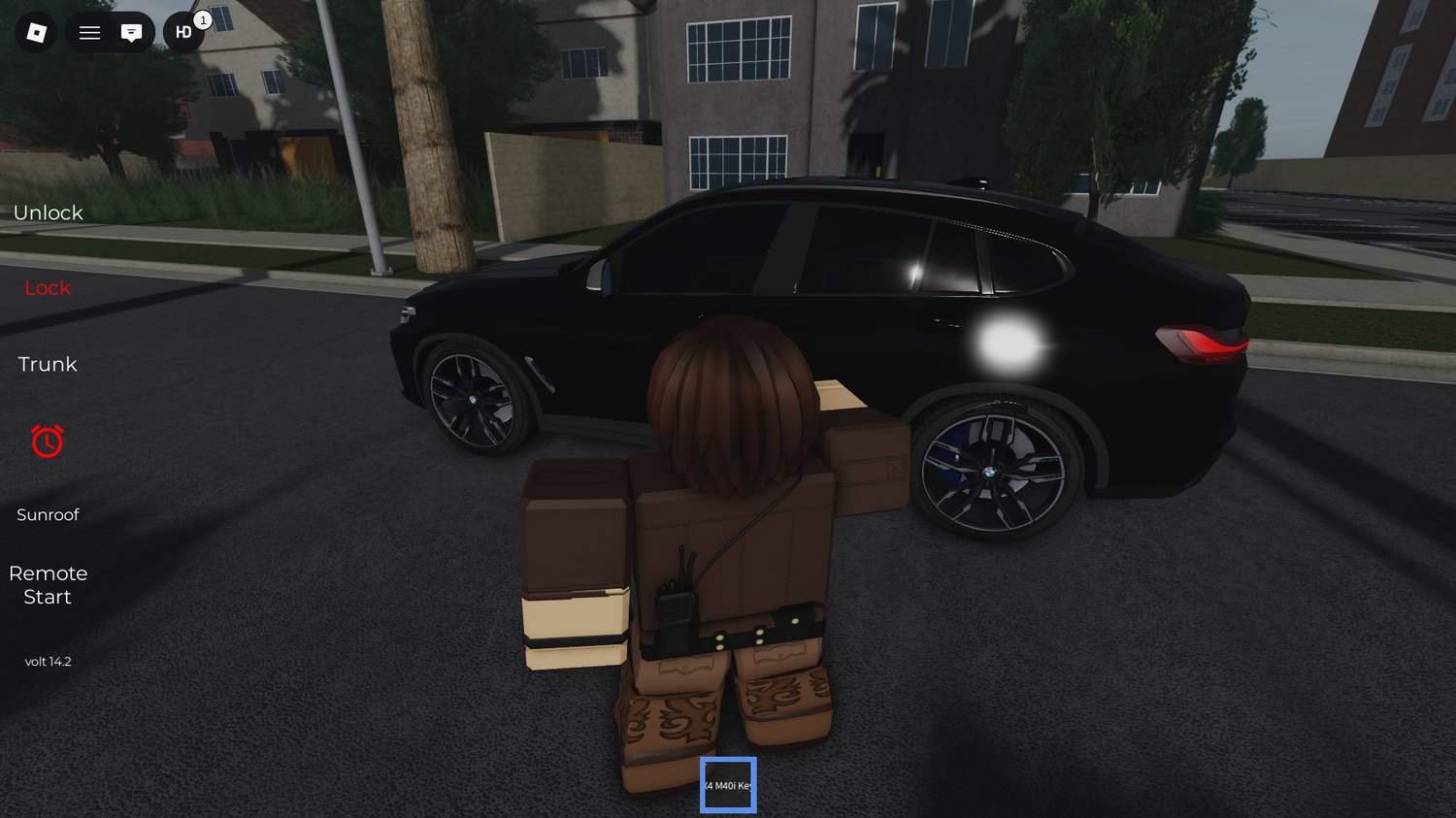 Side profile showing coupe roofline BMW X4 Roblox