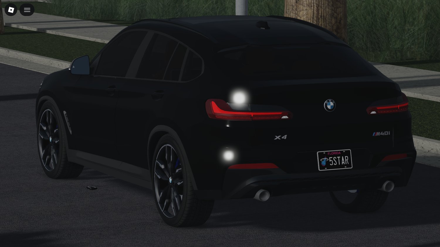 BMW X4 M40i doors open during Roblox gameplay