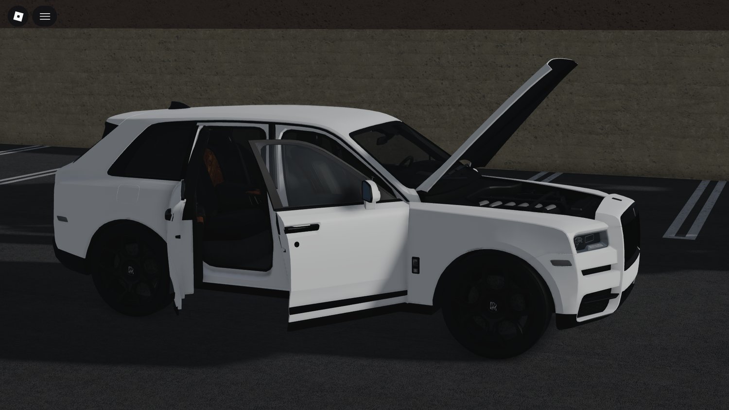 Cullinan Black Badge doors open during Roblox gameplay
