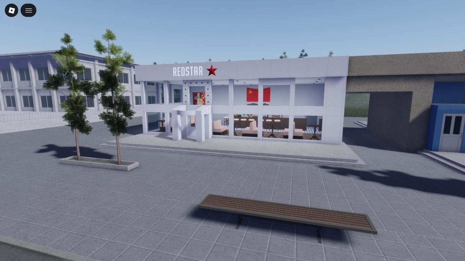 Small town buildings with Soviet-era design Roblox